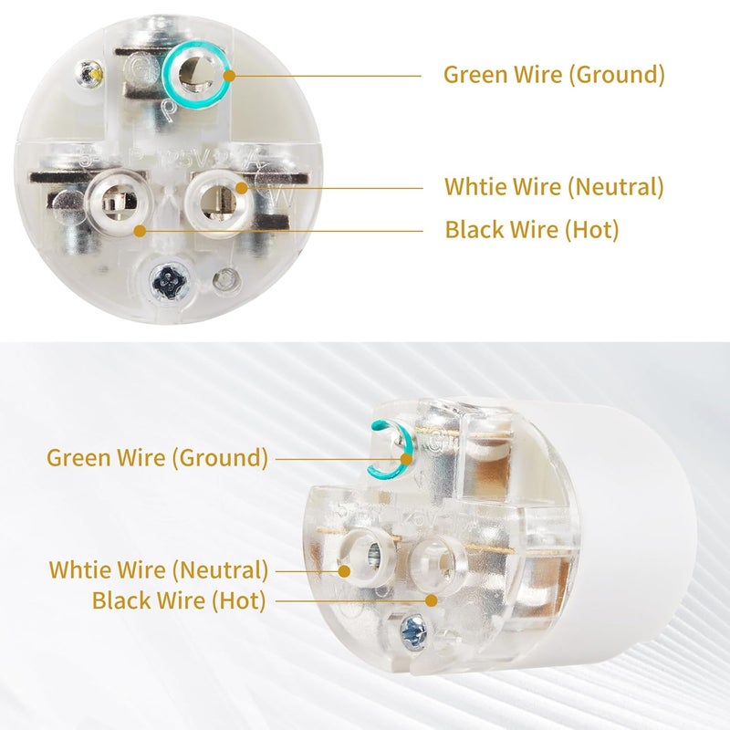 Suplevel 20 Amp 125 Volt Electrical Replacement Female Plugs 10PCS, NEMA 5-20R Extension Cord Female Connector Ends, 2 Pole, 3 Wire Grounding, Industrial Grade, Straight Blade, Heavy Duty, ETL Listed - Image 3